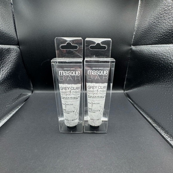 NWT Set of 2 Masque Bar Grey Clay Peel-Off Masks- travel size 1 oz each - Picture 2 of 7